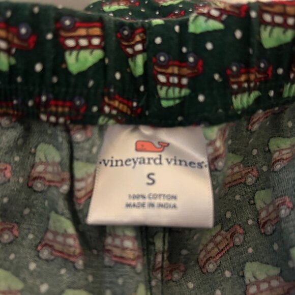 Mens VINEYARD VINES Sz S Green With Car Christmas Pajama Pants - Picture 7 of 7